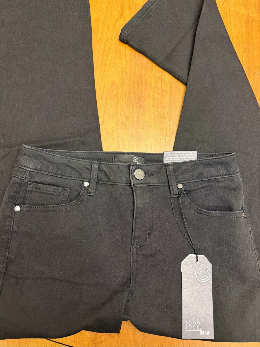 NWT 1822 Denim Women's Black Slim Boot Jeans Stretch 8 | Edgy Streetwear 90s